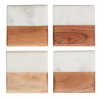 Square Marble Wood Coasters